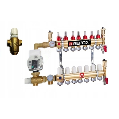 Rozdzielacz 7 z Grupą Pompową WILO do Podłogówki ATM566